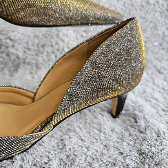 Talbots Women Metallic Iridescent D'Orsay Pointed Toe Pump Heels Size 7.5 Silver - Picture 3 of 7
